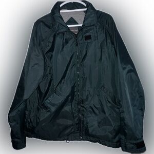 💥Men's Dark Green David Taylor Lined Windbreaker Jacket Hood Zipper Med
